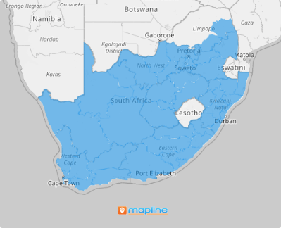 Map of South Africa Districts