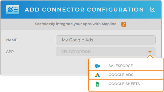 Add a new connector for Google Ads in Mapline