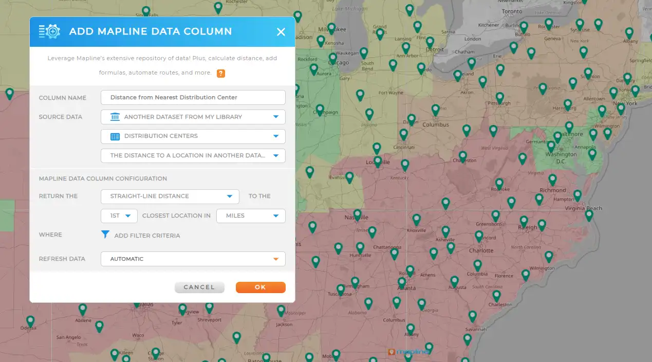 instantly visualize customer hotspots with Mapline