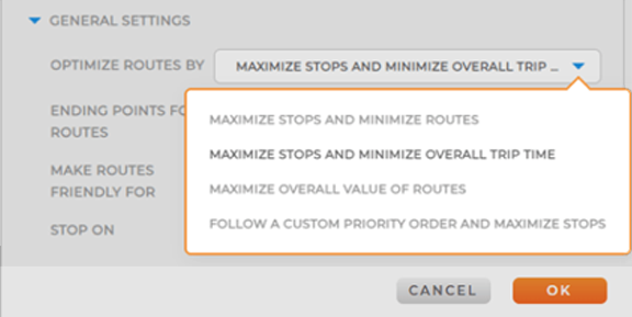 Route Optimization Priorities