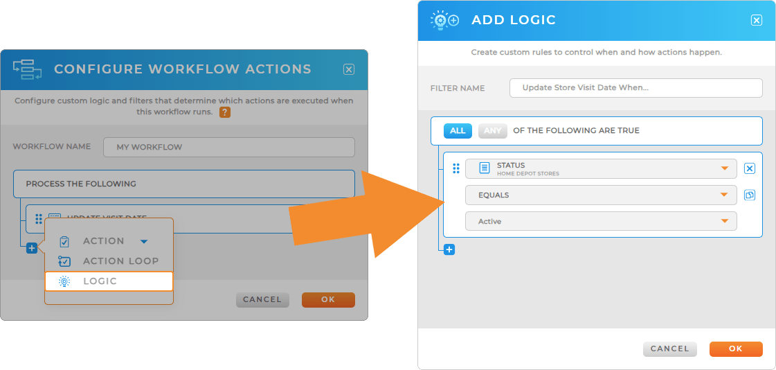 Workflow logic: add new row to dataset